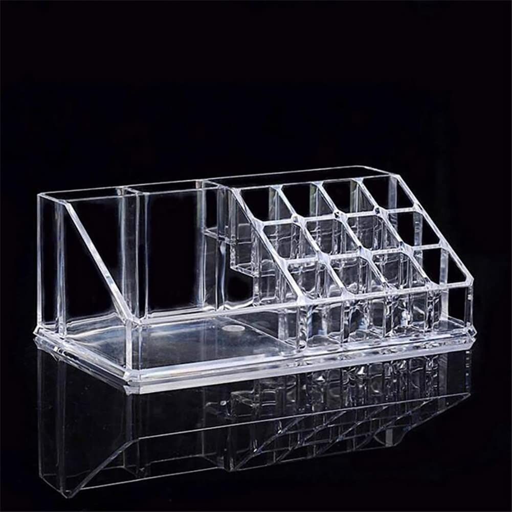 Alnicov 16 Grid Acrylic Clear Cosmetic Storage Box,Cosmetic Organiser Display Stand,Cosmetic Make Up Clear Acrylic Lipstick Organiser,for JewelleryAccessories,Cosmetic,Skin Care Products