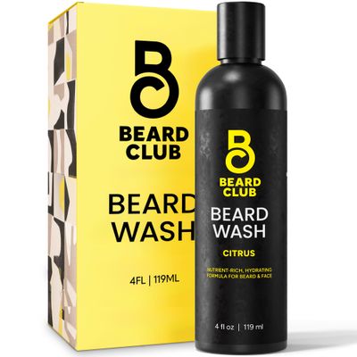 Beard Club Citrus Beard &amp; Face Wash - All-in-One Cleanser, Softens &amp; Nourishes Facial Hair, Hydrates &amp; Cleans Skin, Paraben &amp; Sulfate-Free
