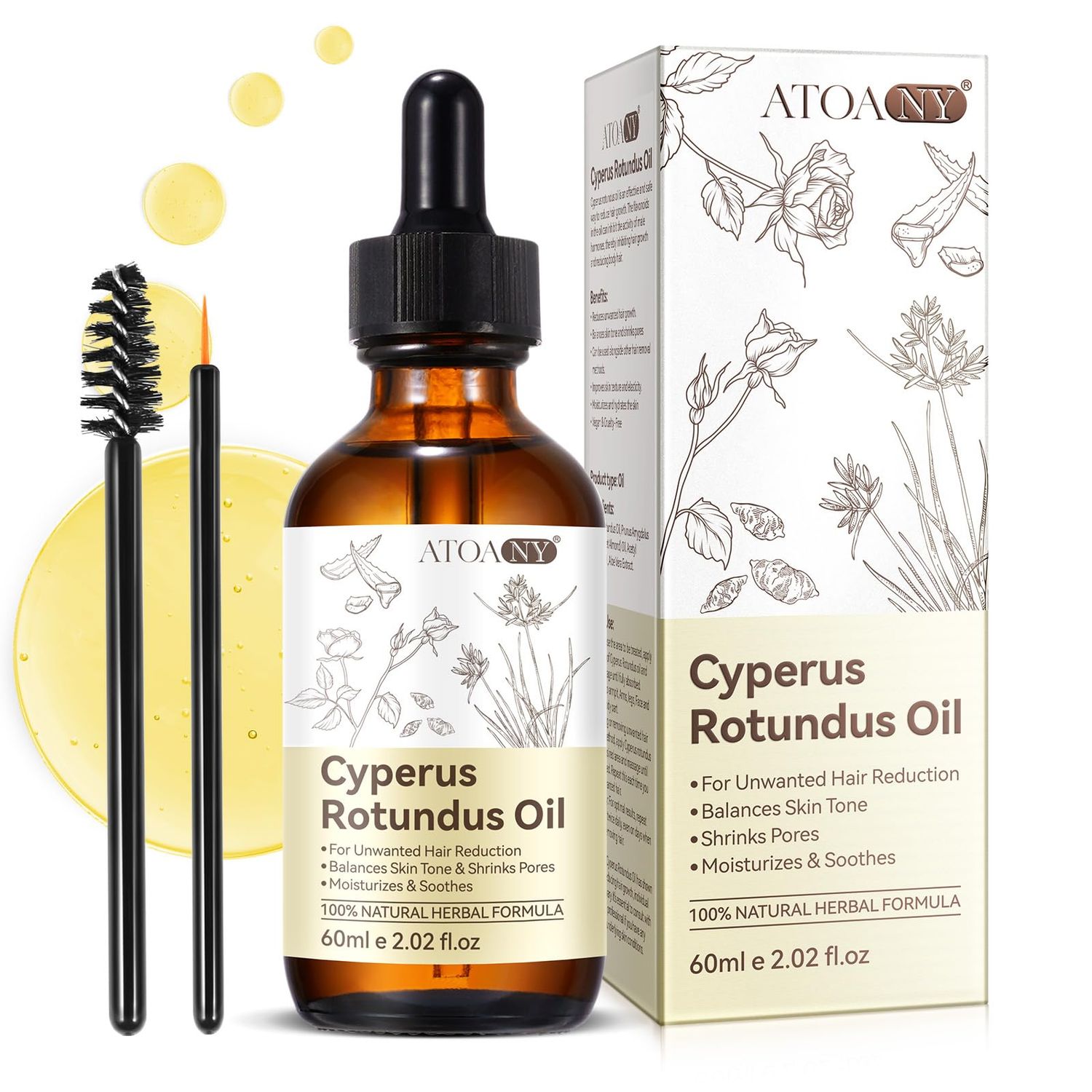 Cyprus Rotundus Oil - Cyperus Oil, Cyperus Cypress Rotundus for Hair Removal, Reducing Body Hair Growth, Smooth Skin &amp; Moisturizing,Suitable for All Skin Types, Natural Hair Removal Solution - 2.03 oz