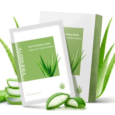 Aloderma Hydrating Sheet Face Masks with 87% Organic Aloe Vera - 5 pack Moisturizing Facial Masks with Hyaluronic Acid &amp; Bergamot Oil for Nourished, Radiant Skin - Aloe Vera Natural Skincare