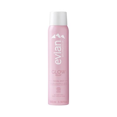 Evian Glow Facial Mist - Boost Radiance - Nourish Skin - Enhance Makeup - Organic - All Skin Types - French Alps Skincare