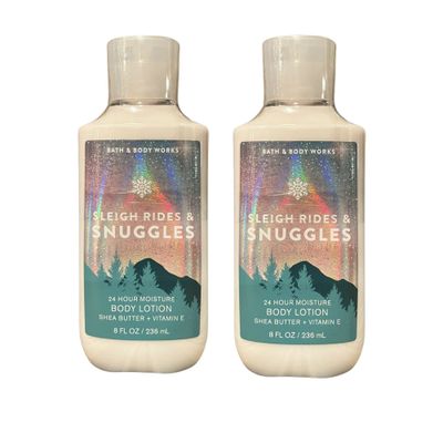 Bath and Body Works Gift Set of 2 - 8 Ounce Lotion - (Sleigh Rides &amp; Snuggles)