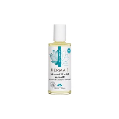 Derma E Vitamin E Skin Oil - 14,000 IU Safflower Face Oil - Hypoallergenic, Fragrance Free Facial Skin Care - Nourishes and Conditions, 2 fl oz