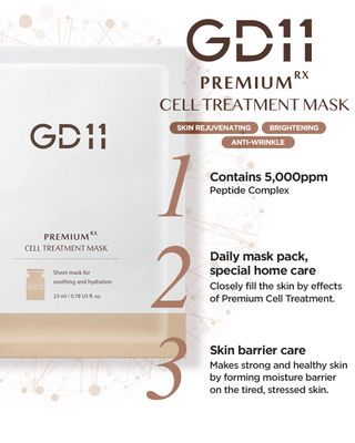 GD11 Premium RX Treatment Mask | Anti-Aging Facial Sheet Mask with Stem Cell Extract | Soothing & Moisturizing Mask Strengthen Barrier & Skin Elasticity Care | Hypoallergenic Tencel Sheet, 6 Sheets