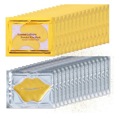 BliBling 30 Pairs Lip Masks &amp; Eye Mask, 24K Under Eye Masks and Collagen Crystal Gel Lip Mask, Under Eye Patches for Puffy Eyes, Dark Circles, Eye Bags, Wrinkles, Revitalises &amp; Refreshes Your Skin