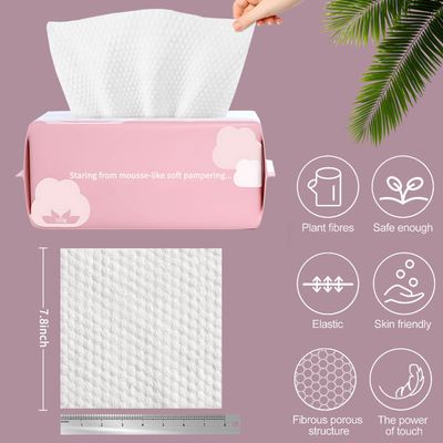 Cayxenful Disposable Face Towel Face Cloths for Washing Soft Cotton Dry Wipes Facial Cloths Towelettes for Washing and Drying, 100 Count Facial Tissue for Cleansing, Skincare and Makeup Remover