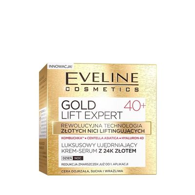 EVELINE COSMETICS GOLD LIFT EXPERT 40+ FACE FIRMING CREAM SERUM WITH 24K GOLD