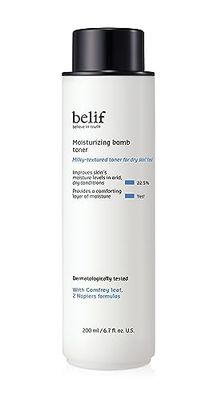 belif Moisturizing Bomb Toner with Ceramide, Ultra Moisturizing Formula, Heal &amp; Soothe Dry Skin, Restores Skin Barrier, Hydrating Facial Milky 2-in-1 Toner &amp; Moisturizer, Korean Skin Care
