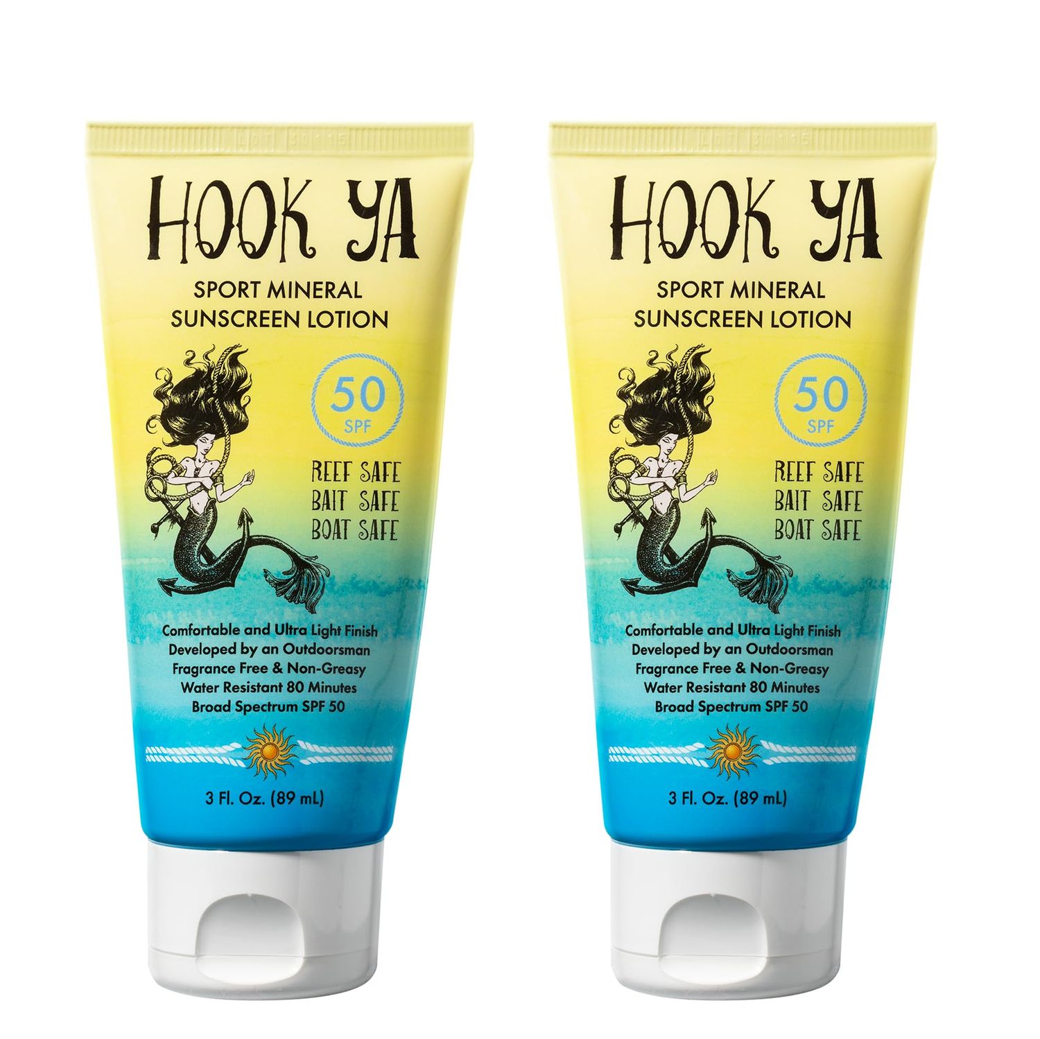 Hawaii Reef Compliant, Non-Nano Mineral Sunscreen 3oz Travel Size, (2) Pack 6oz Total, UVA/UVB Protection, Octinoxate &amp; Oxybenzone Free, No Fragrance, Hawaii and Mexico Approved, Made in USA