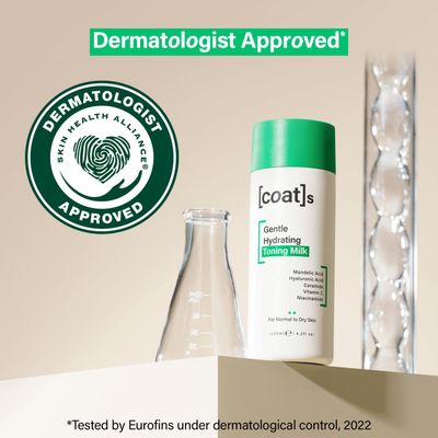 Coats Gentle Hydrating Toning Milk - Hydrates, Protects + Exfoliates to Help Prevent Breakouts - Dermatologically Approved + Clinically Proven - 4.2 oz