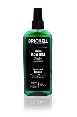 Brickell Men&#39;s Balancing Face Toner for Men, Natural and Organic Alcohol-Free Facial Toner with Witch Hazel, 8 Ounce, Scented