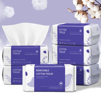 Disposable Face Towel 600 Count, Face Clean Towels, Soft Cotton Dry Wipes Facial Cloths Towelettes for Washing and Drying, Facial Tissue for Cleansing, Skincare and Makeup Remover