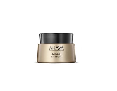 AHAVA 24K Gold Mineral Mud Mask - Luxury Mud Mask for Refined, Luminously Radiant Skin, Smoothes, Firms &amp; Illuminates, includes 24K Gold, Osmoter, Dead Sea Mud, Matrixyl &amp; Hyaluronic Acid, 1.7 Fl.Oz