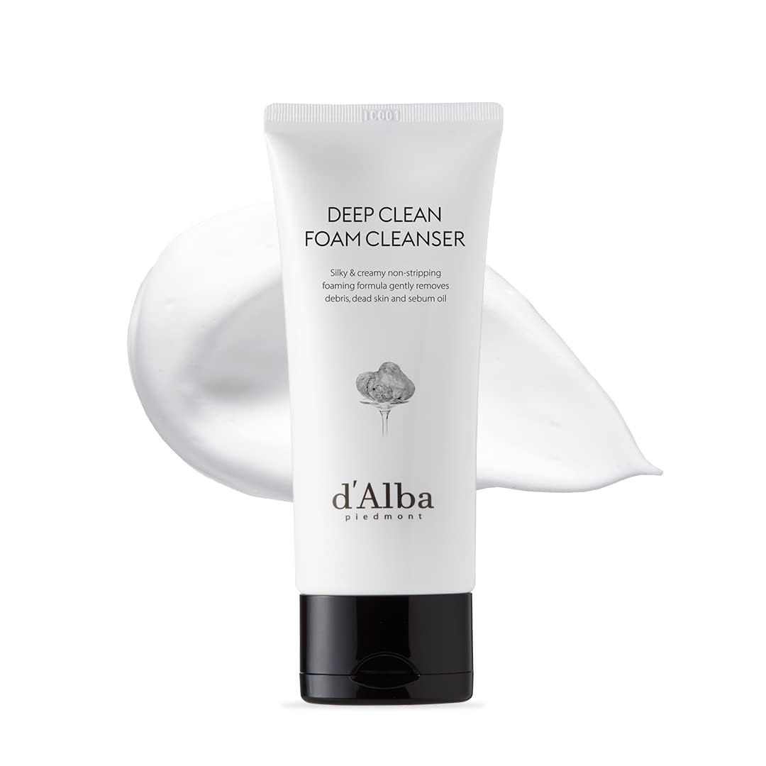 d&#39;alba Piedmont Italian White Truffle Deep Foam Cleanser, Vegan Skincare, Gentle Foam Cleanser with White Truffles for All Skin Types, Safe for Sensitive Skin, Hypoallergenic