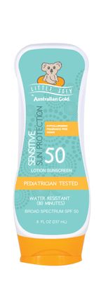 Australian Gold Little Joey Sunscreen Lotion SPF 50, 8 Ounce | Hypoallergenic &amp; Fragrance Free | Broad Spectrum | Water Resistant | Vegan | Pediatrician Tested