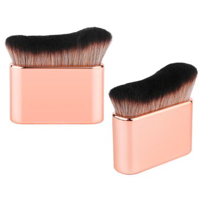 2pcs Self Tanning Brush, 3x2.7in Body Makeup Brush with Soft Bristles, Self Tanner Brush Applicator Sunscreen Brush Foundation Brush for Legs Arms Neck Back Body Face (Rose Gold)