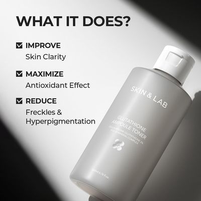 [Skin&amp;LAB] Glutathione Ampoule Toner 6.76 fl oz, Improve Dart Spot, Hyperpigmented, Skin Clarity, Korean Toner for Sensitive Skin