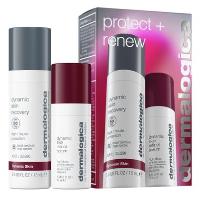 Dermalogica Protect + Renew - Face Moisturizer with SPF and Retinol Serum Duo Set, Travel Skincare Set, Holiday Gift