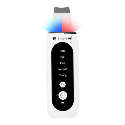 EVOLVE UP Facial Skin Scrubber - Face Cleansing Spatula, Blackhead Remover, Facial Pore Extractor - Portable &amp; Ergonomic Design for Deep Cleansing - 5 in 1 Skincare with Red &amp; Blue Light Stimulation