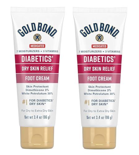 Gold Bond Ultimate Diabetics&#39; Dry Skin Relief Foot Cream 3.4 oz., Soothes Skin Discomfort - Pack of 2