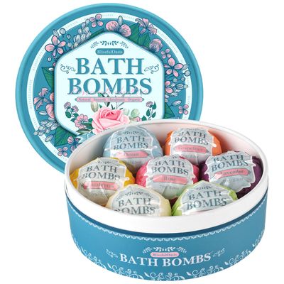 Bath Bombs Set, 7 Packs Bubble Fizzies Relaxation with Shea Butter, Dry Skin Moisturize, Birthday, Christmas Gift, Valentines Idea for Women, Mother, Wife, Girlfriend