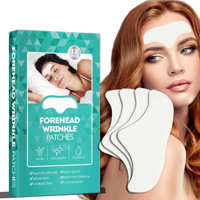 Aobeo Forehead Wrinkle Patches 12pcs - Smooth Fine Lines &amp; Wrinkles, Anti-Wrinkle Patches with Hydrolyzed Collagen with Aloe,Vitamin E, Anti Wrinkle Patches, Forehead Wrinkles Treatment