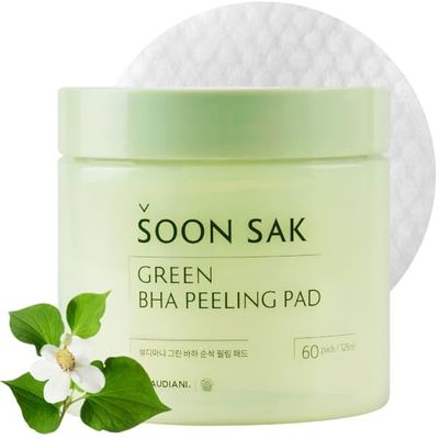 BEAUDIANI Green BHA soon sak peeling pad, 60pads, facial peel, Korean toner pads, exfoliating pads, pore tightening, soothing &amp; hydrating, skincare pads, chemical peel pads, fruits extract