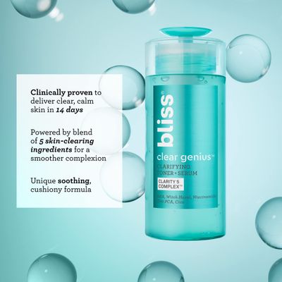 Bliss Daily Acne Routine Kit (2pc Set) Cleanse and Tone for Acne, Pores