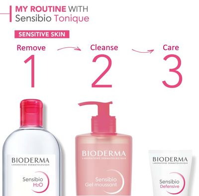 Bioderma Sensibio Foaming Gel Cleansing and Make-Up Removing Refreshing feeling for Sensitive Skin Unscented, 16.9 Fl Oz