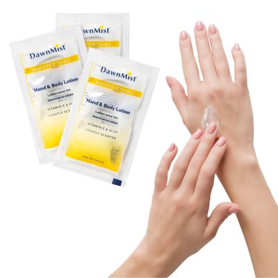 Dukal Moisturizing Lotion - 100 Pack, Hand &amp; Body, Aloe &amp; Vitamin E, Coconut Fragrance, 0.35 oz Single-Use, Alcohol-Free