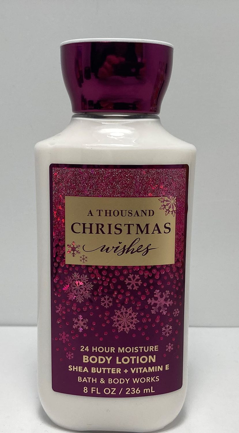 Bath and Body Works A Thousand Christmas Wishes 24 Hour Moisture Body Lotion 8 Ounce Limited Edition Scent