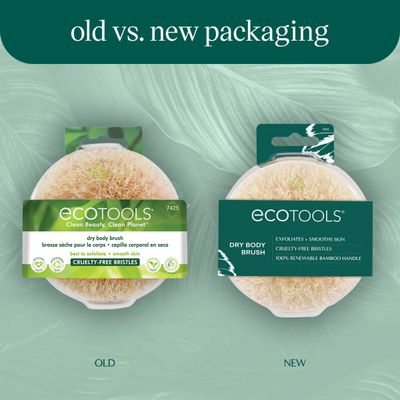 EcoTools Dry Body Brush, Cruelty-Free Bristles Exfoliate & Smooth Skin, Dry Brushing Removes Dry Skin, May Help Improve Circulation & Skin Tone, Eco-Friendly Skincare Tool, Vegan, 1 Count