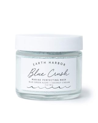 Earth Harbor | BLUE CRUSH Marine Perfecting Mask | Natural &amp; Nontoxic | Organic Blue Green Algae, Coconut Cream &amp; Indigo | Exfoliates &amp; Nourishes | 2 oz