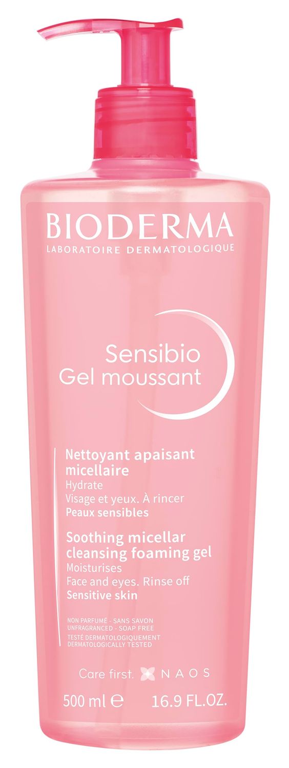 Bioderma Sensibio Foaming Gel Cleansing and Make-Up Removing Refreshing feeling for Sensitive Skin Unscented, 16.9 Fl Oz