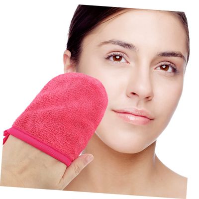 Beatifufu 4pcs Cleansing Fingertips Cleaning Gloves Body Scrub Gloves Lavender Towels Face Scrubber Gloves Makeup Remover Face Scrubbing Gloves Makeup Remover Cloths Reusable