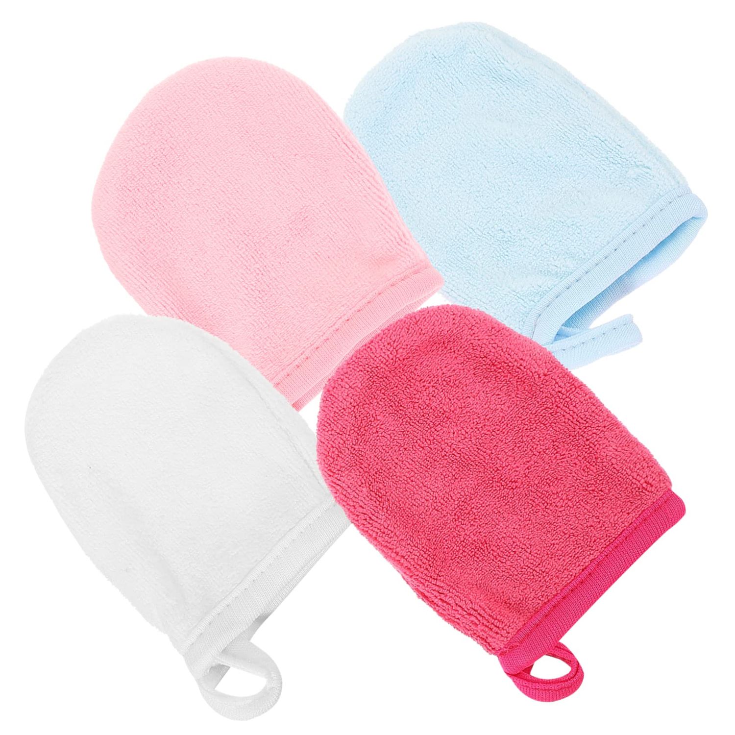 Beatifufu 4pcs Cleansing Fingertips Cleaning Gloves Body Scrub Gloves Lavender Towels Face Scrubber Gloves Makeup Remover Face Scrubbing Gloves Makeup Remover Cloths Reusable