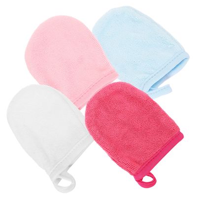 Beatifufu 4pcs Cleansing Fingertips Cleaning Gloves Body Scrub Gloves Lavender Towels Face Scrubber Gloves Makeup Remover Face Scrubbing Gloves Makeup Remover Cloths Reusable