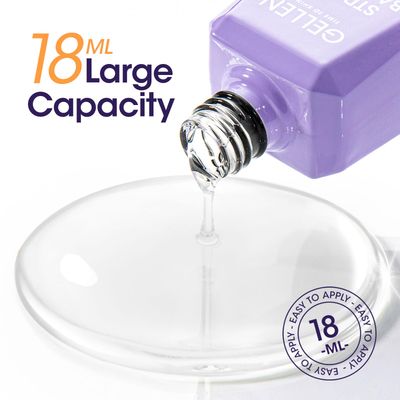 Gellen Gel Top Coat Base Coat with Nail Strengthener, 3 Pcs 18 ml No Wipe Glossy Top Coat Set for Gel Nail Polish, Soak Off Base Gel Polish Hardener Care for Thin Weak Nails Salon Manicure