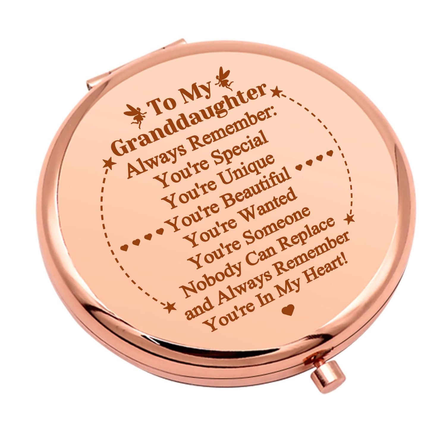 Granddaughter Gifts from Grandma Grandpa Granddaughter Birthday Gifts Encouragement Gift Compact Makeup Mirror Folding Pocket Mirror Granddaughter Gifts from Grandparents Christmas Birthday Gifts