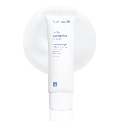 Face Republic Purity Sun Essence 50ml 1.69fl.oz. | SPF50+ Broad Spectrum UV Protection | No White Cast | Water Resistant | Vegan Certified, Reef Safe, Cruelty Free | Non-greasy | Korean Skin Care