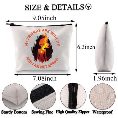 BDPWSS Crescent City Gifts My Friends Are With Me And i Am Not Afraid BFF Makeup Bag House Of Earth And Blood Inspired Gift (Friend with me bag)