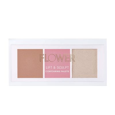 FLOWER BEAUTY By Drew Barrymore Lift &amp; Sculpt Contouring Palette - Contour + Blush + Highlight - Creamy + Blendable Powder (Light to Medium)