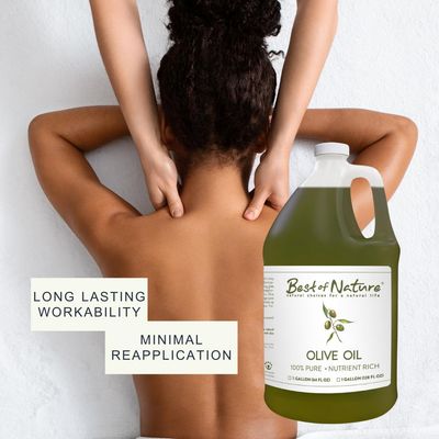 Best of Nature 100% Pure Olive Massage &amp; Body Oil - Cold Pressed, Natural &amp; Unscented Moisturizer for Skin, Hair &amp; Bath, 8 fl oz