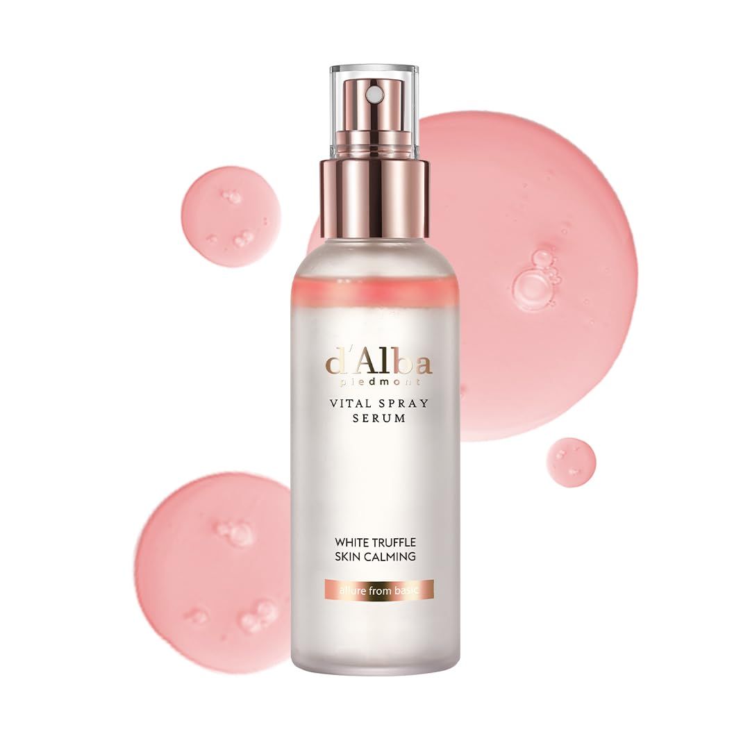 d'alba Piedmont Italian White Truffle Vital Spray Serum, Vegan Skin Care, Calming and Hydrating Facial Mist for Red and Sensitive Skin, Glow Serum, Surfactant Free, All in One, Korean Skin Care