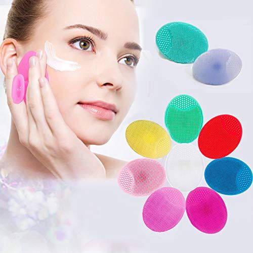 10 pcs Facial Cleansing Brush,Soft Silicone Face Scrubber,Facial Exfoliation Scrub for Massage Pore Cleansing Blackhead Removing Deep Scrubbing for All Kinds of Skins