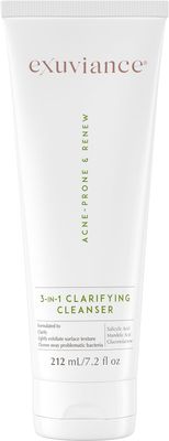 EXUVIANCE 3-in-1 Clarifying Anti-Aging Cleanser for Acne-Prone Skin with Salicylic Acid, Soap-Free Makeup Remover and Oil Control Face Wash, Exfoliates, Soothes &amp; Improves Skin Texture, 7.2 fl. oz