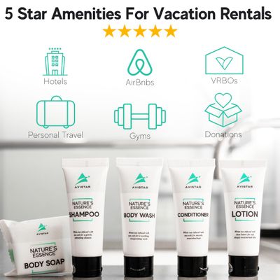 90 Piece Hotel Soap &amp; Bulk Toiletries - Airbnb Essentials for Hosts &amp; Guests - Hotel Shampoo &amp; Conditioner Supplies for Guests, Hotel Toiletries Bulk Set, Mini Bulk Travel Size Toiletries, Air BnB