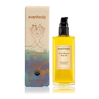 evanhealy Sweet Blossom Body Oil | Organic Jojoba, Sesame, &amp; Sunflower Oil Blend | Body Moisturizer, Massage Oil, Facial Cleanser &amp; Scalp Cleansing