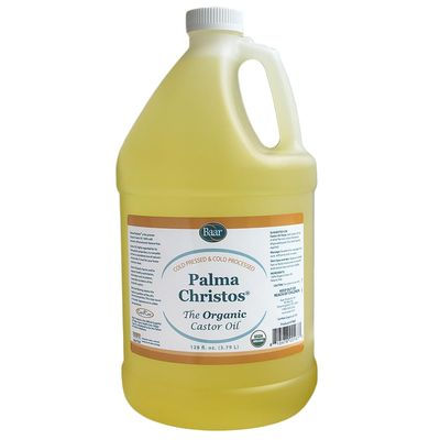 Baar Organic Castor Oil - Gallon - Palma Christos Brand - Hexane FREE! Cold Pressed! Many castor oil uses! Castor oil for Hair, Eyelashes, Eyebrows, Skin, Eliminations. A Healing Oil! Guaranteed