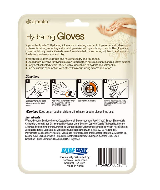Epielle Hydrating Hand Masks (6pk Gloves) for Dry Hands | Shea Butter, Jojoba Oil, Vitamin E | Intensive Spa Treatment | Beauty Gift, Gift Set, Spa Day | Korean Skincare